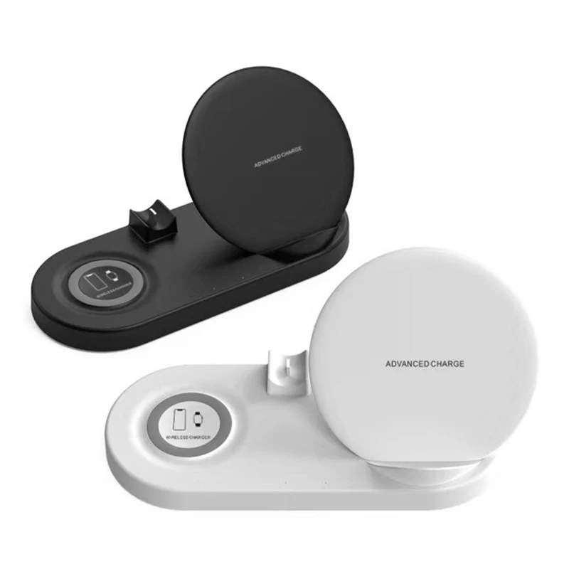 

5 in 1 Qi fast for samsung iphone xiaomi huawei oneplus phone for smart watch Wireless fast Charger Charging station dock stand