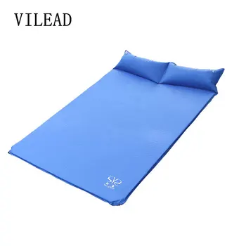 

190x130x3cm Automatic Inflatable Pad Double Tent Inflatable Picnic Mat Double PVC Camping Mat with Pillow Mattress Cushion