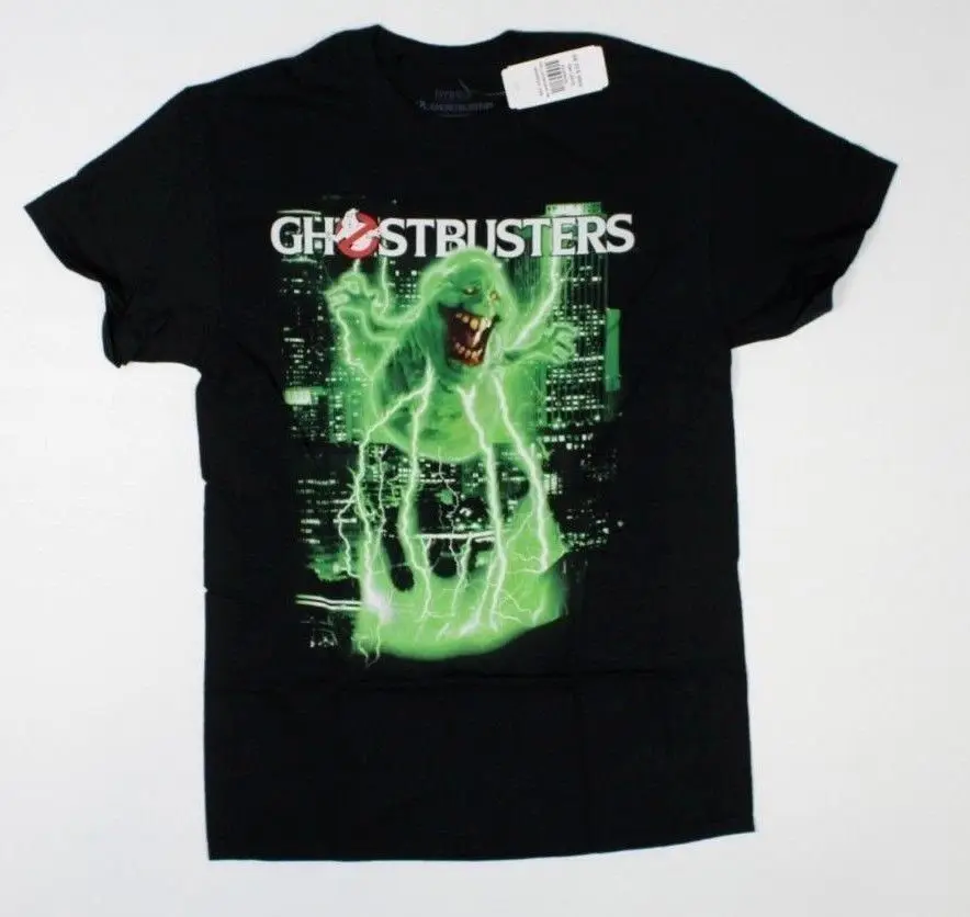Новая Черная футболка Ghostbusters Slimer! Ретро 80 s фильм Билл Мюррей (1E5 | Мужская одежда