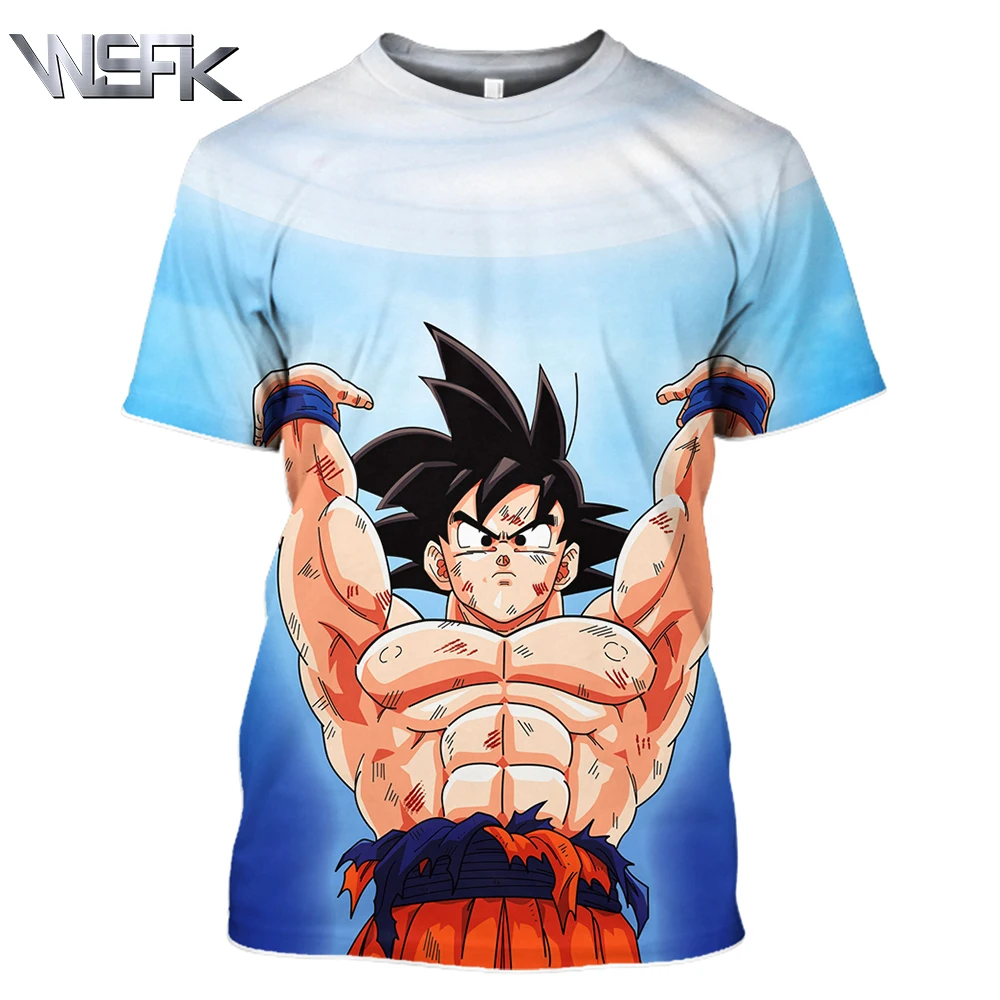 

WSFK Anime Dragon Ball Z Goku Short Sleeve T-Shirt 3D Print Cool Casual Hip Hop Short Sleeve Sweatshirt
