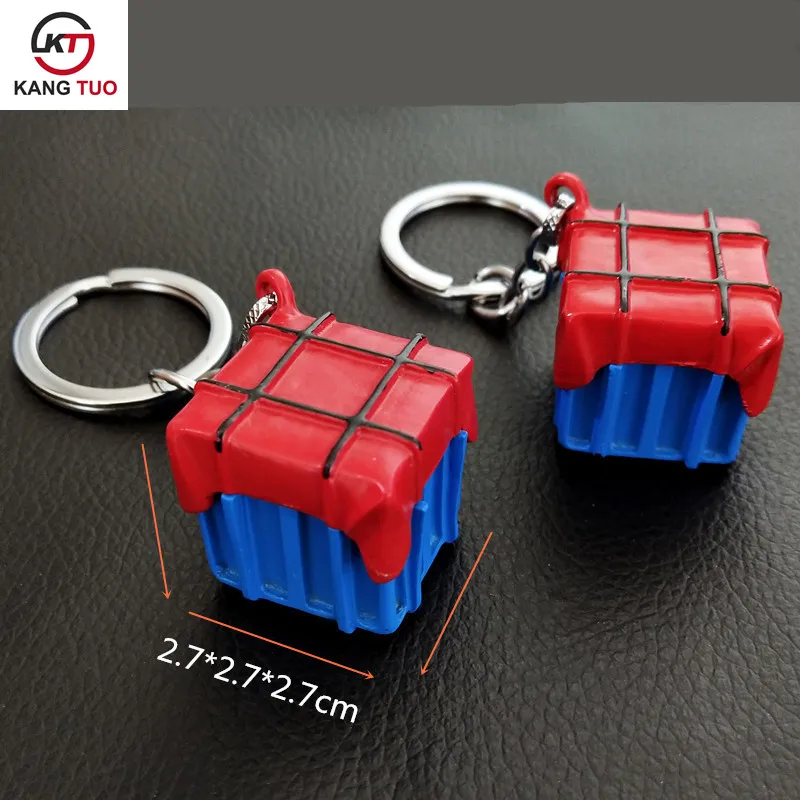 

Game PUBG Keychain MINI Airdrop Box Alloy Pendant Weapon Model Key chain Keyring For Cosplay Fans High Quality Gifts Jewelry
