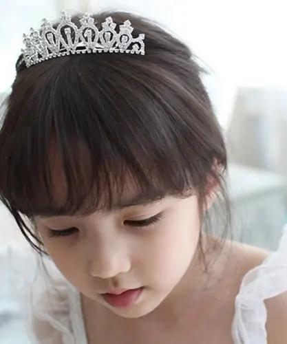 Мода для маленьких девочек дети горный хрусталь корона свадебный гребешок для волос в виде тиары Свадебная вечеринка