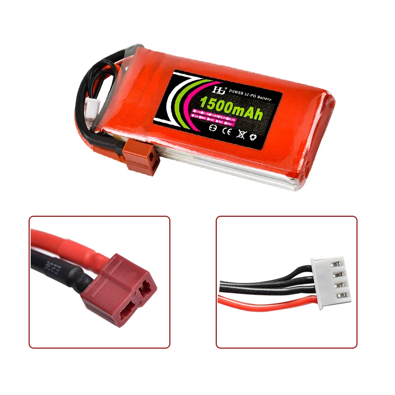 HJ Power 7 4 V 11 1 14 8 22 2 1500mAh 35C 2S 3S аккумуляторная батарея для Lipo XT60 T другой разъем