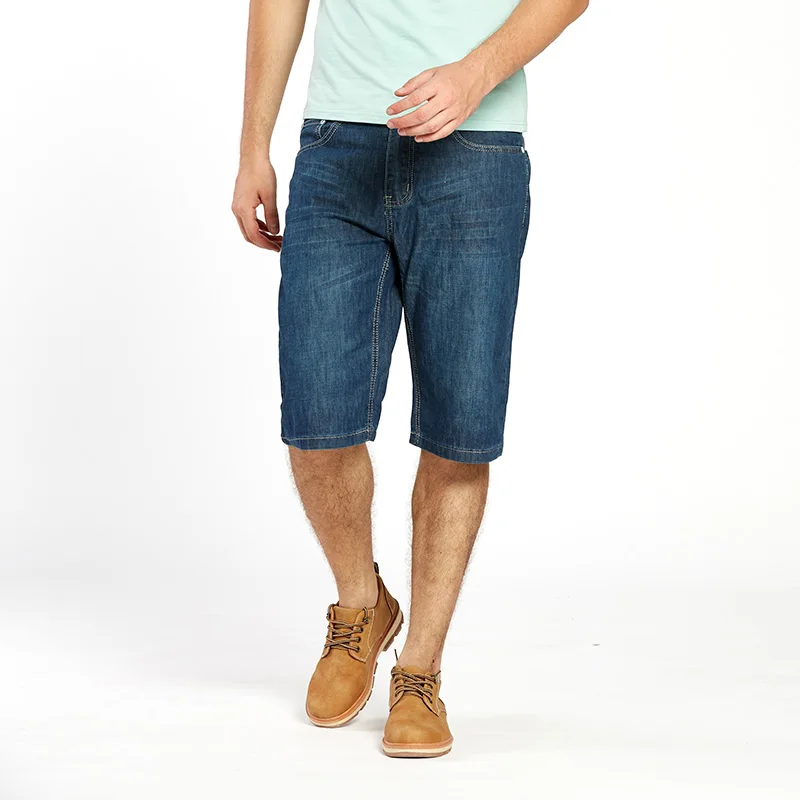 Drizzte летние модные мужские джинсы стрейч деним плюс размер джинсовые шорты Брюки размер 42 44 46 48 50 52 большие и высокие