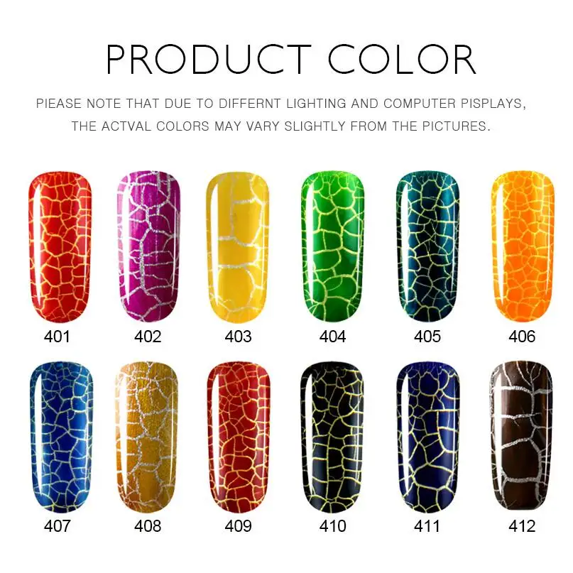 KADITION 8 мл растрескивающийся лак Gel Nails Soak Off UV светодио дный Лаки ноготь с эффектом