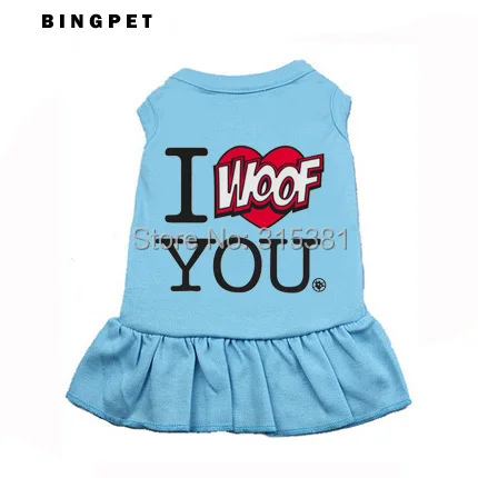 Ba1003/20 I Woof You платье для собак летняя одежда и кошек товары домашних животных|supplies