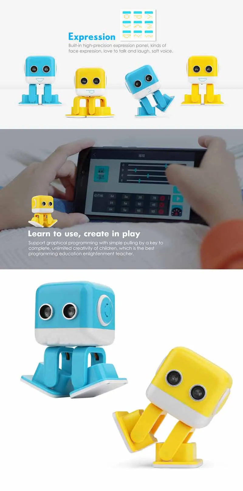 Cubee RC робот Smart Robo Bluetooth динамик Музыкальные Танцы Роботизированные Игрушки Atrractive светодиодный стол для лица подарок жесты