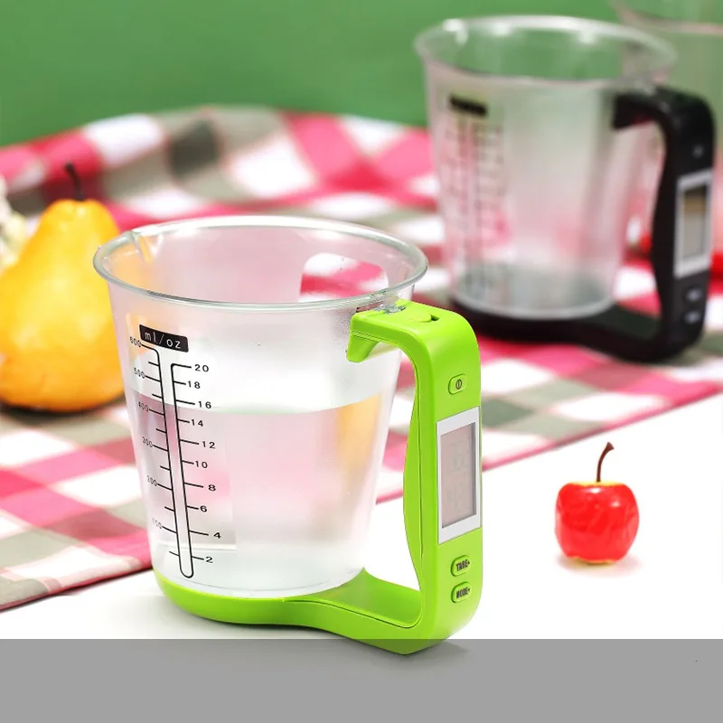 

New 600ml Liquid Measuring Cup Kitchen Electronic Scale Button Cell Battery LCD Display multi-functional Digital Scale Display