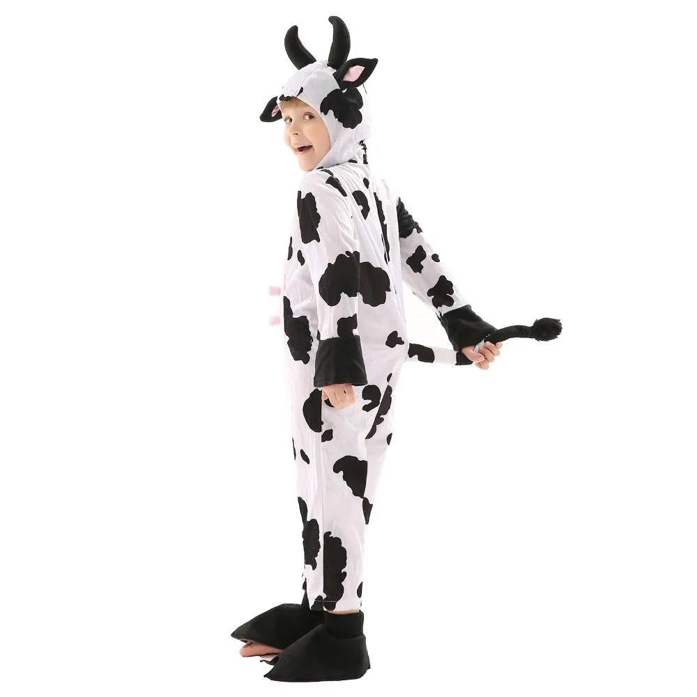 Kids Animals Cow Pajamas Classic White-Black Cow Cosplay Costume Jumpsuit Child Halloween Children's Day Gift Age of 3-7 Kids Animals Cow Pajamas Classic White-Black Cow Cosplay Costume Jumpsuit Child Halloween Children's Day Gift Age of 3-7