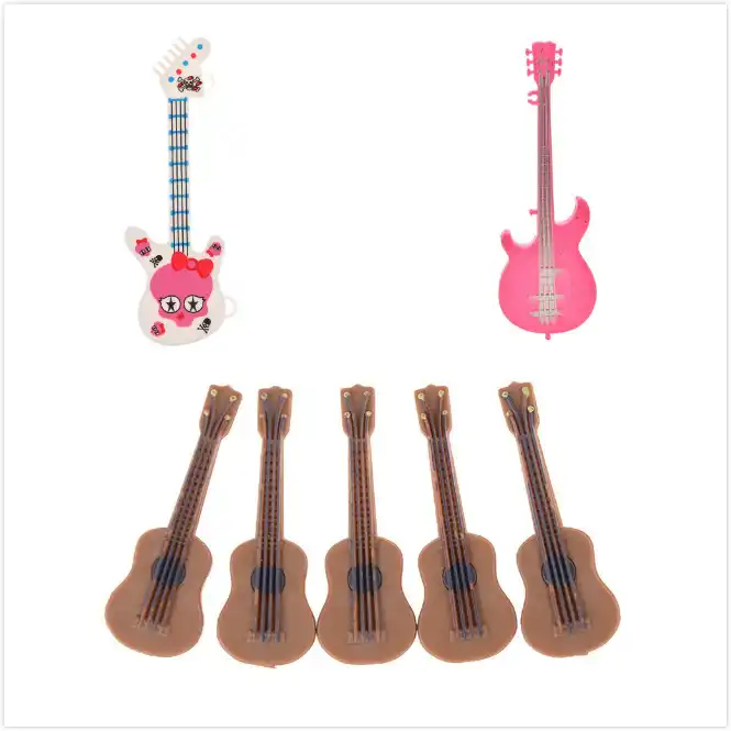 Plastic Miniature Guitar Musical Toy for 1:12 Scale Dollhouse Accessories