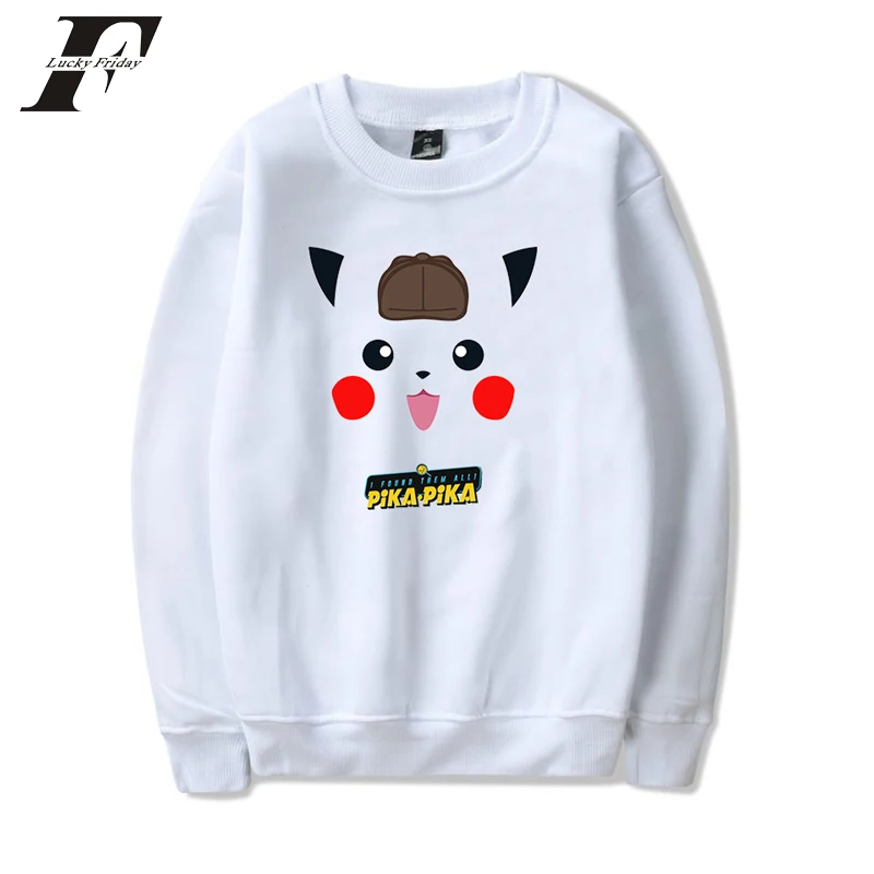 Pokemon Detective Pikachu Print O-neck Capless Hoodie Sweatshirt Harajuku Round Collar Unisex Men/Women Sweatshirt Pokemon Detective Pikachu Print O-neck Capless Hoodie Sweatshirt Harajuku Round Collar Unisex Men/Women Sweatshirt
