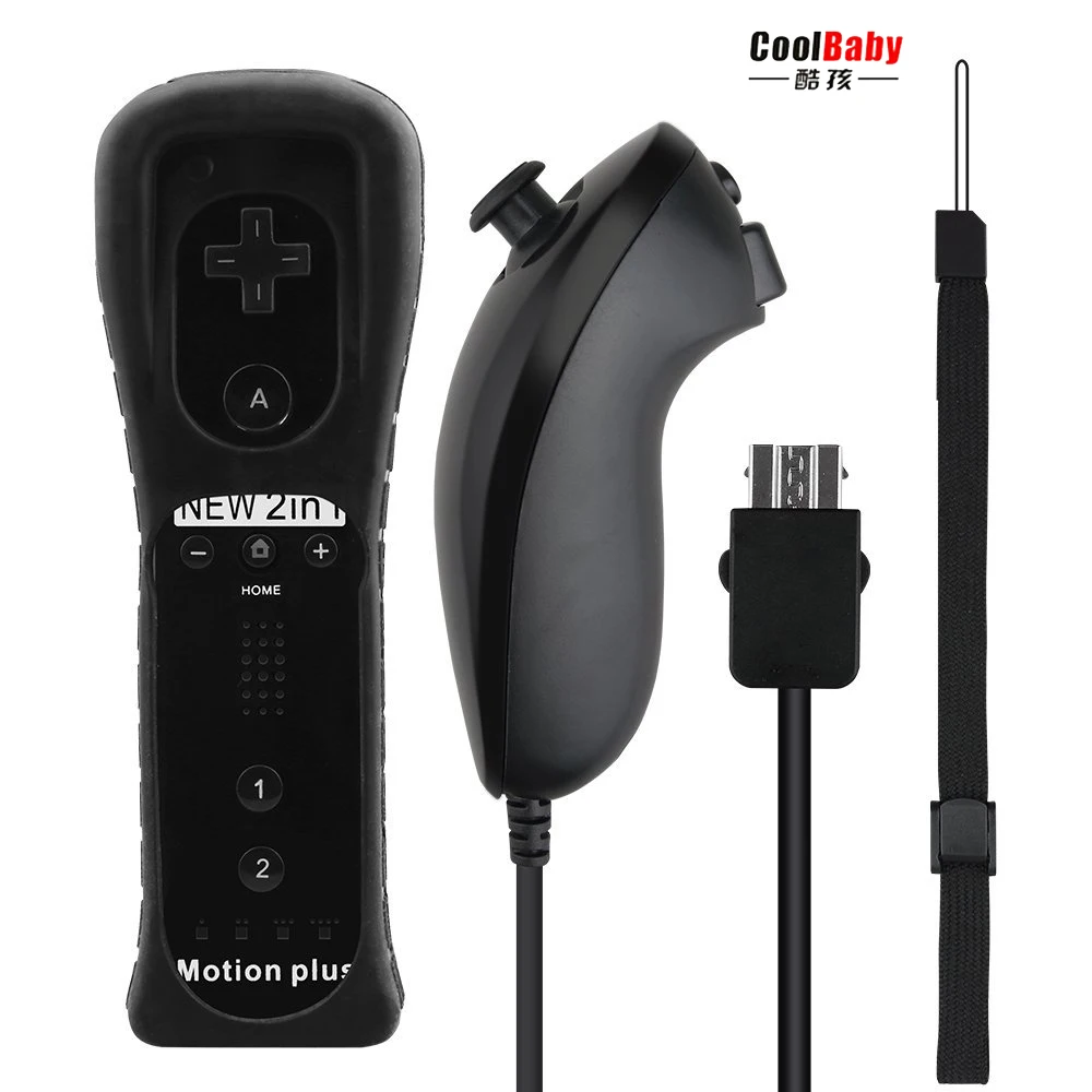 New 2 in 1 Wireless GamePad Remote Controller built in Motion Plus + Nunchuck For Nintendo For Wii Controller Joystick