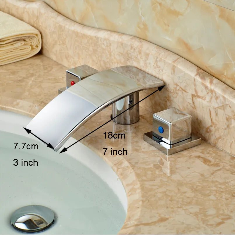 Deck Mount Old Fashioned Bathroom Faucets Dual Handle Basin Sink