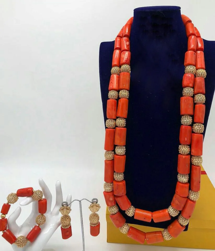 26inches Double Layeres Original Coral Beads Necklace Nigerian Wedding