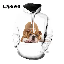 Liasoso 2018 творческая Французский бульдог щенок животного Повседневное 3D принт Для женщин Для мужчин Толстовки с капюшоном Кофты Хип-Хоп harajuku