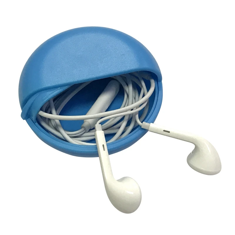 

Round Slide Push Pull Type Headphone Data Cable Storage Bag For Outdoor Travel Headphone Line Organizer Storage Box