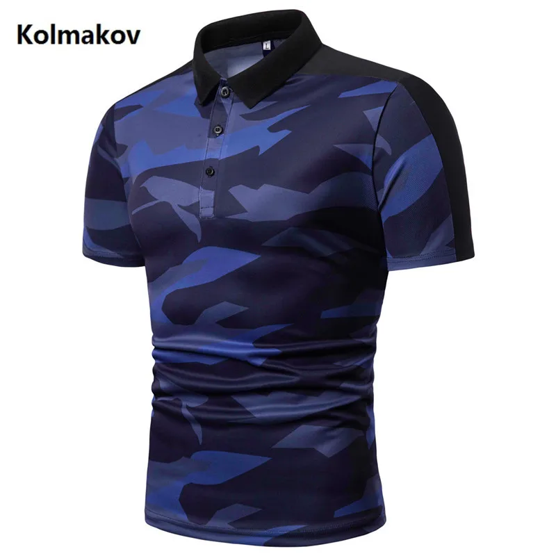 Высокое качество Марка поло камуфляж Для мужчин рубашки поло хлопок Slim Fit короткий рукав Для Мужчин's Повседневное Мужское поло рубашка Размер M-3XL