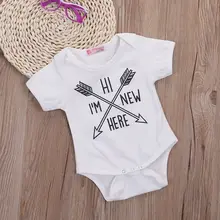 One Piece Newborn Kid Baby Boy Girl Cotton Jumpsuit Bodysuit Clothes Outfit Arrow Pattern