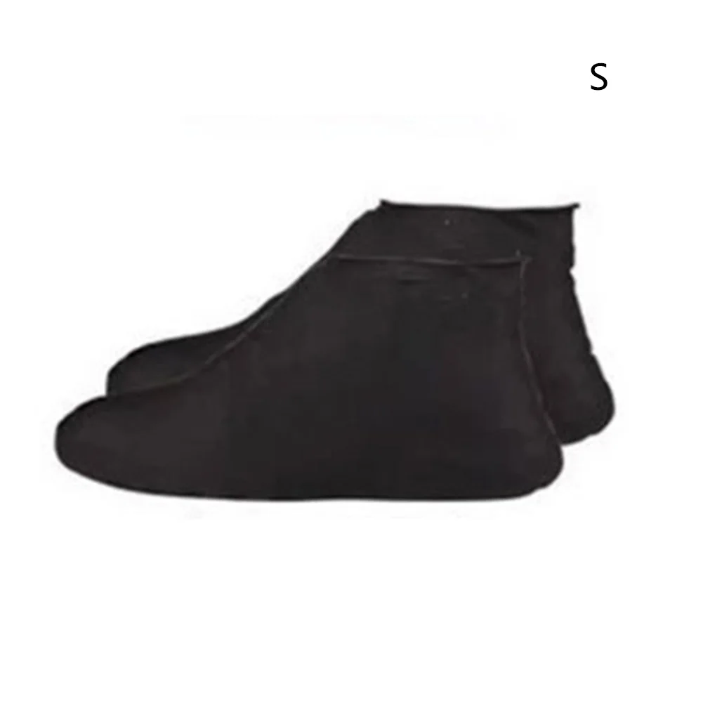 Модные Нескользящие латексные бахилы Многоразовые водонепроницаемые резиновые сапоги обувь для мужчин и женщин аксессуары - Цвет: black S