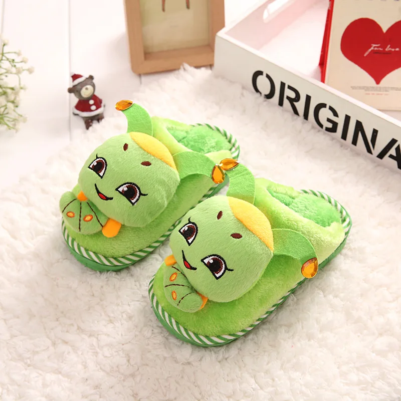 Hot Sale Autumn Winter Cartoon Warm Kids Girls Boys Home Shoes Non slip Thickening Soft Sole