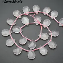 12x18 мм натуральный розовый кварц граненый плоская капля камень свободные бусины