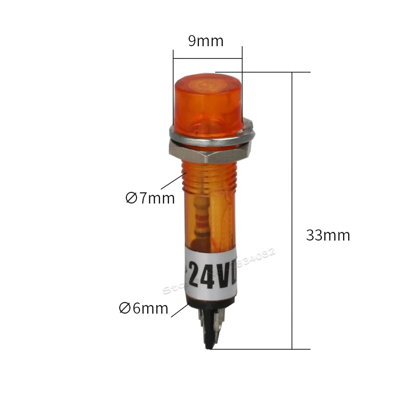 7 мм сигнальные лампы индикатора светильник зеленый красный orange 24VDC 220VAC 12V сигнальная лампа предупреждение светильник НХК 2 контактный терминал мини