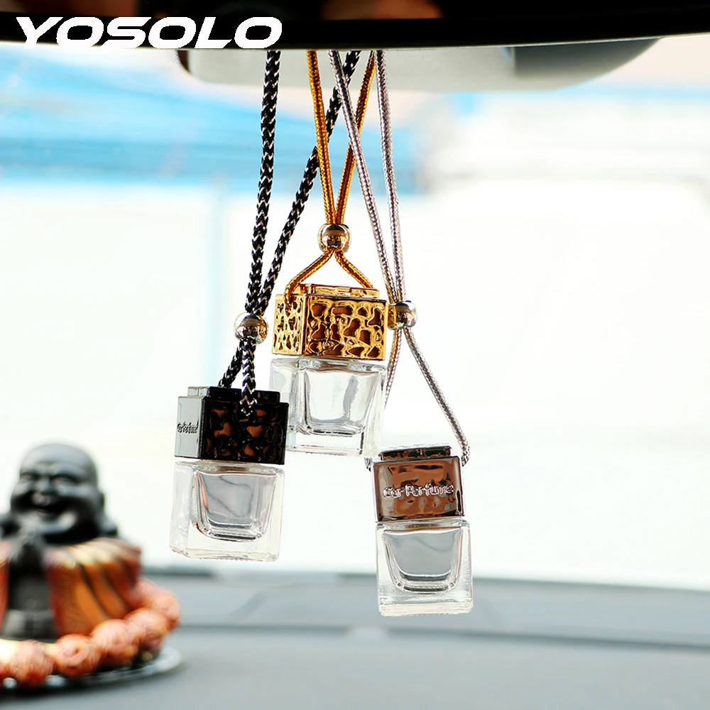 Air Freshener Empty Glass Bottle Fragrance Car Hanging Perfume For