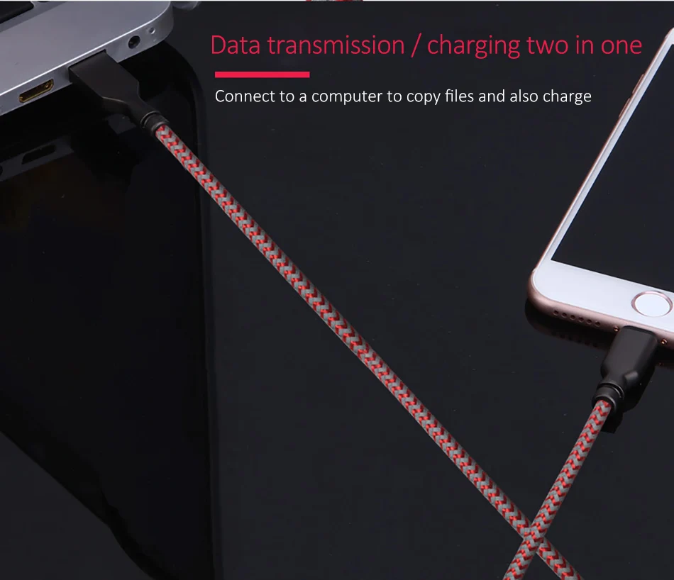 NOHON Nylon Sync Data Charging Cable For iphone 5 SE 6S 7 8 X Plus XS XR XS MAX 2.4A Fast Charger Line Lighting Charge Cord Line (8)