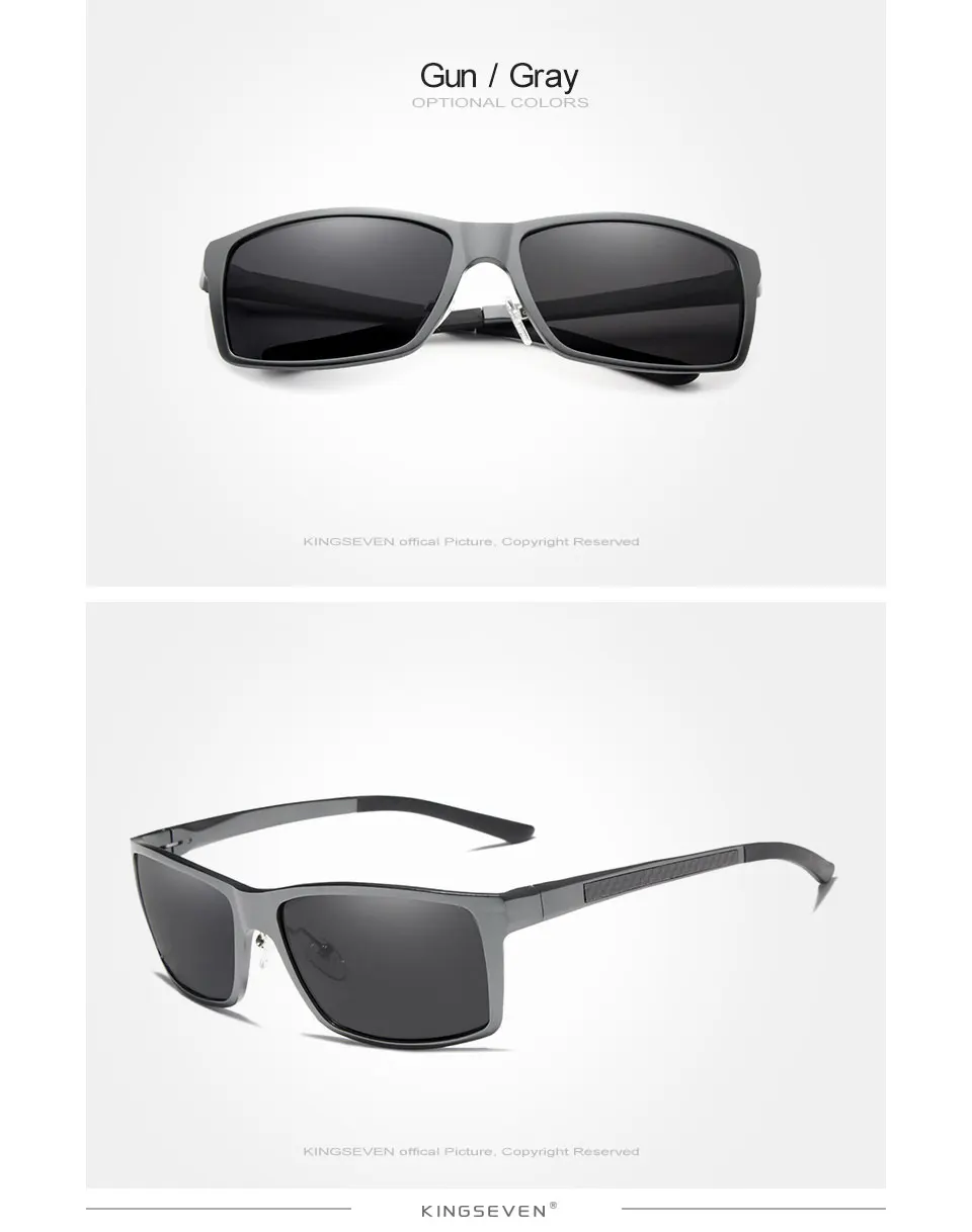 KINGSEVEN Brand Design Fashion Aluminum Magnesium Sunglasses Men Polarized Driving Eyewear For Men UV400 Oculos N7021