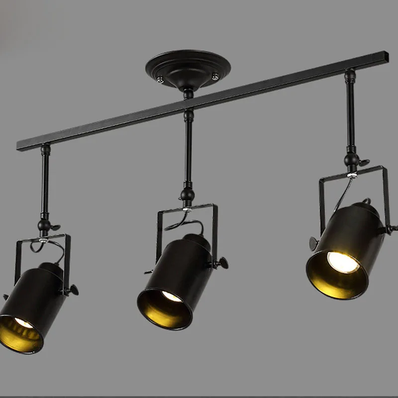 

LED Ceiling Lights Metal 1 2 3 Heads E27 Limelight Home Lighting for Bar Coffee Store Antique Luminaire Condenser Lamp G112