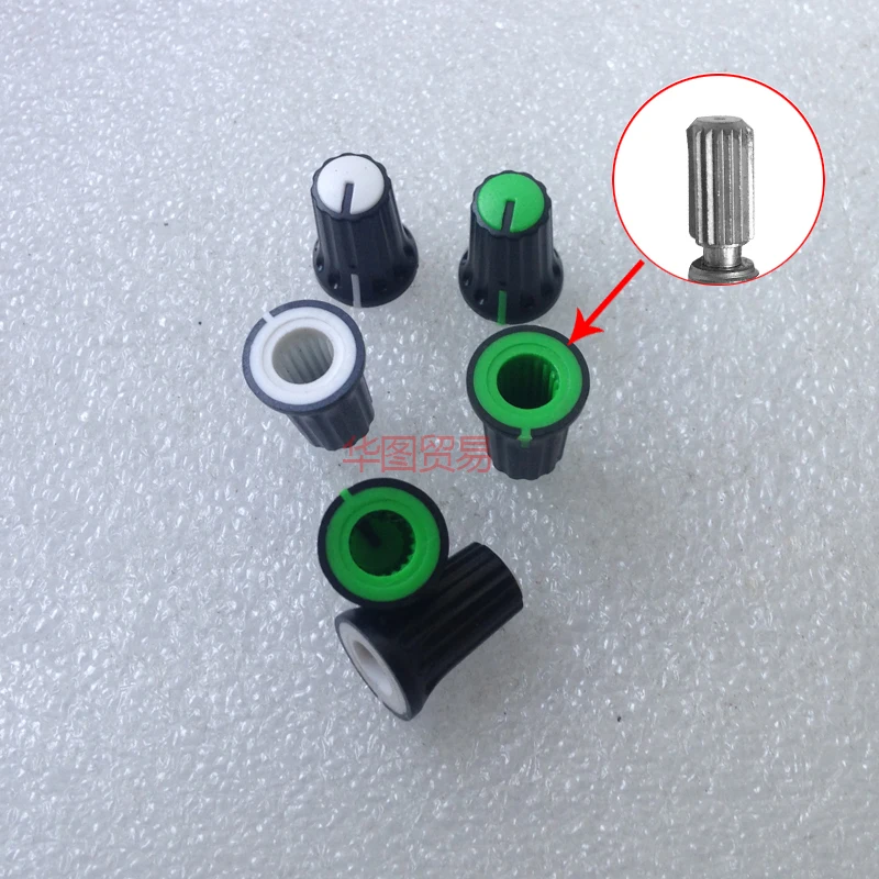 60pcs Rotary potentiometer knurled shaft knob caps /148 Potentiometers Flower shaft knob / amplifier volume knobs 16.3mm*11.8mm