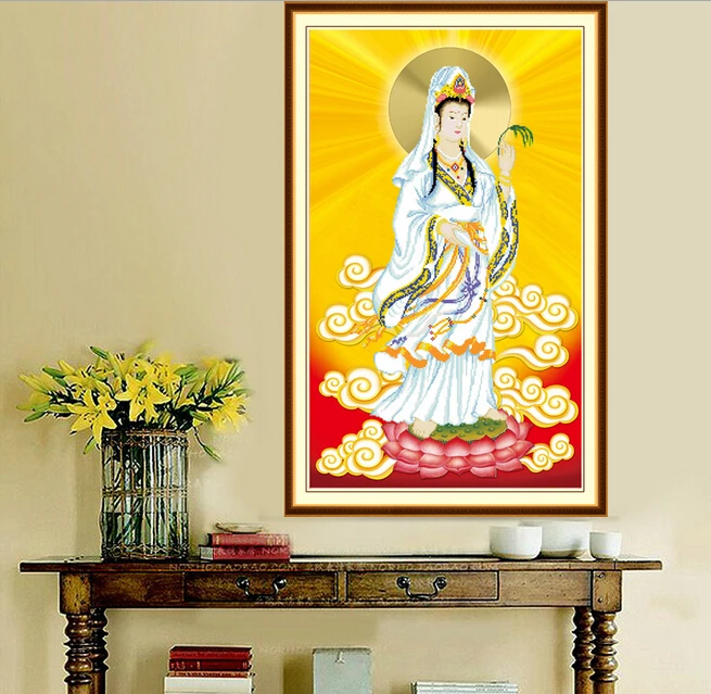 Набор для алмазной вышивки POVUOP 69 х111 см алмазная вышивка Avalokitesvara картина из