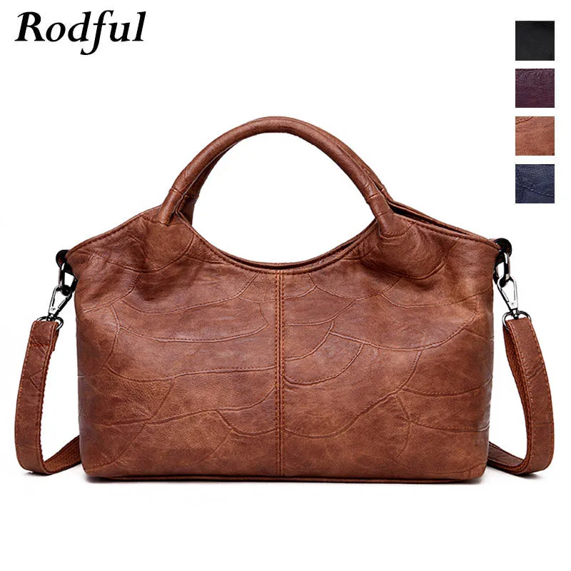 

vintage luxury hand bag ladies women's handbag genuine leather black brown fashion female shoulder crossbody bags for women 2019