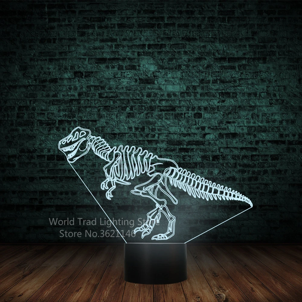 Ночник динозавр 3d Тиранозавр Рекс, динозавры Новинка лампа светодиодный ночник 3d иллюзия luminarias спальня Лава детская лампа детская прикроватная тумбочка