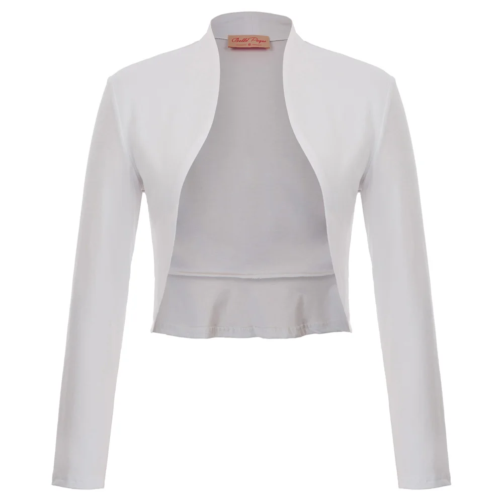 

Jacket Top Cotton Bolero Soft Women Ladies Comfy Long Sleeve Formal Stretch Solid Cardigan Plus Size