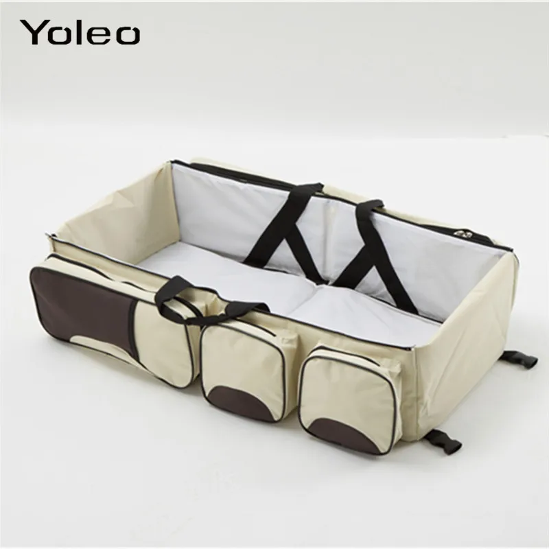  Newborn Baby Portable Travel Foldable Baby Bed Infant Changing Diapers Baby Cot Mummy Pack Bag Newb
