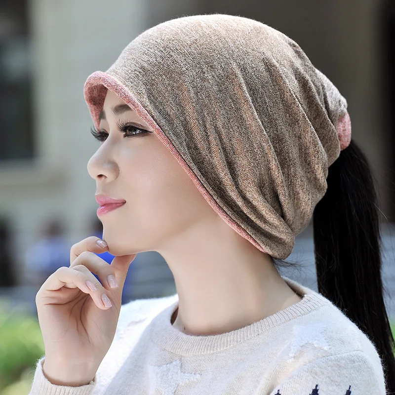 Повседневная Двусторонняя одежда Skullies Beanies мужской женский хвостик мужские