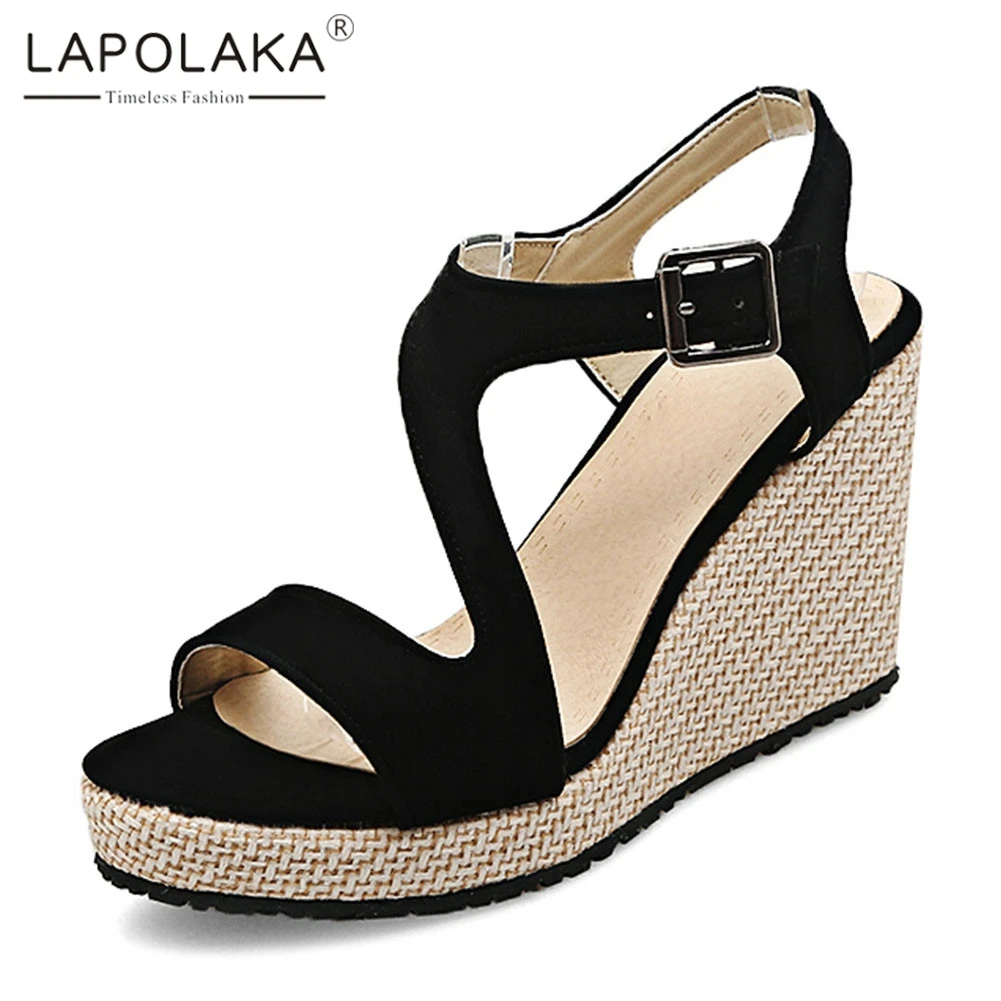 

Lapolaka New Fashion Big Size 30-43 Ladies Wedges Sandals High Heels Platform Shoes Woman Casual Party Ol Sexy Summer Sandals