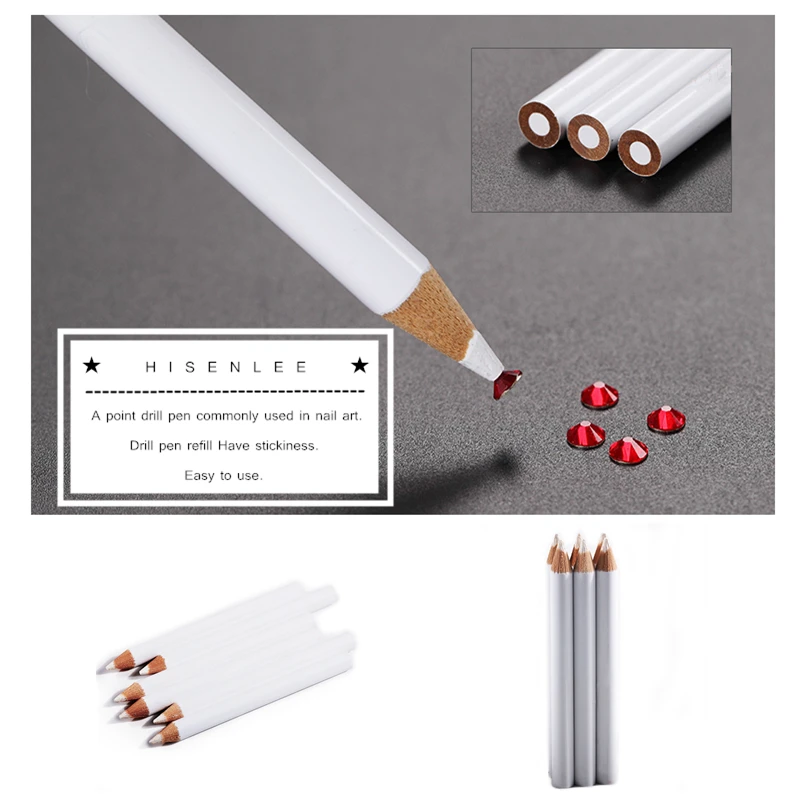 

2 Pieces/Lot Rhinestones Picker Nail Art Wax Pencil wood Pen Gems Picker Crystal DIY Decoration Dotting Tool