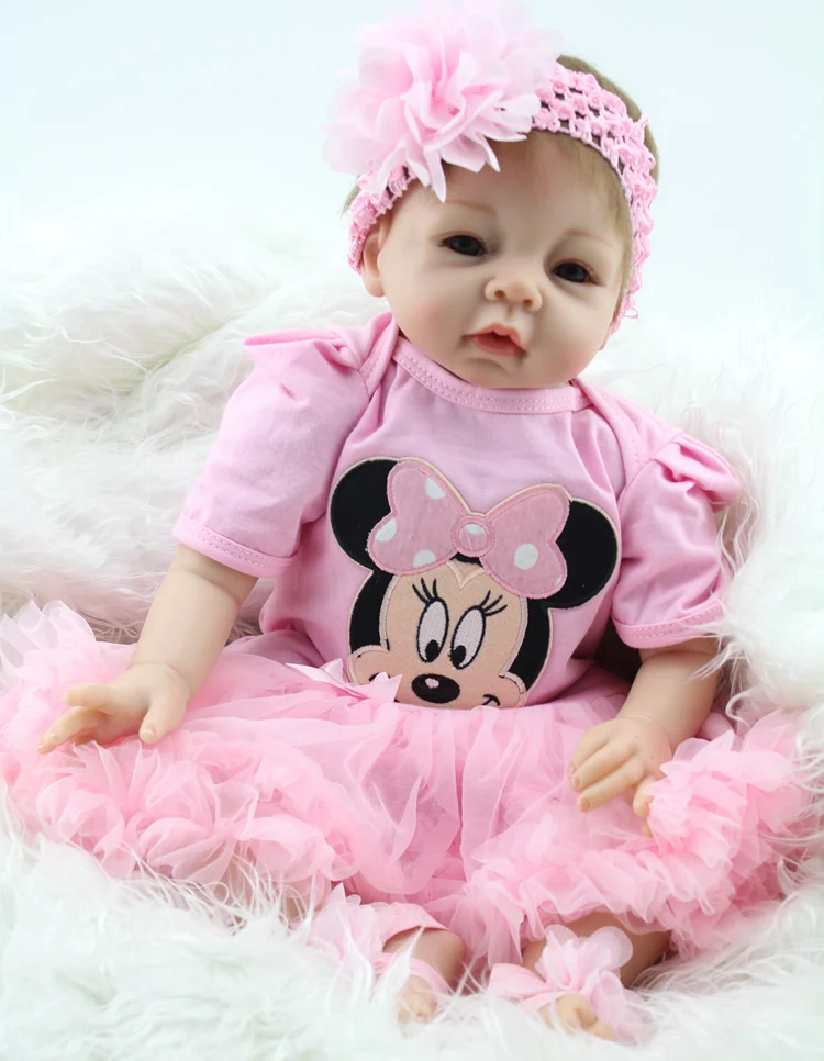 

New Reborn Baby Dolls Handmade Realistic Soft Silicone Newborn Baby Doll 22 inch 55cm Toys