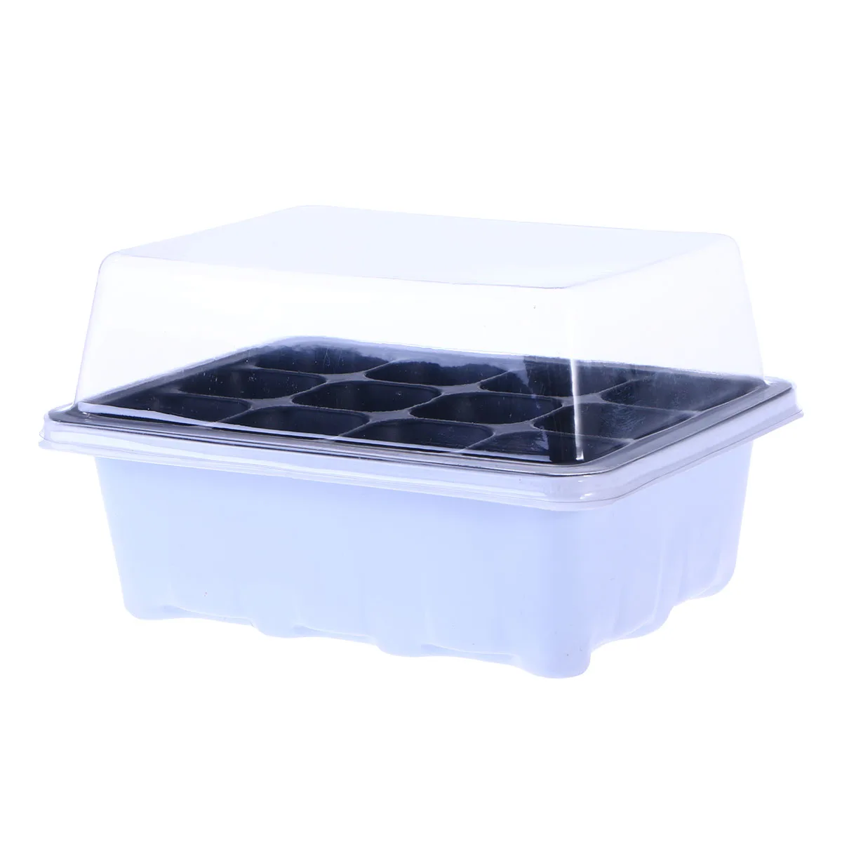 

18x14x6CM Seedling Tray Sprout Plate 12 Cavity Nursery Pots Tray Lids Box for Gardening Bonsai