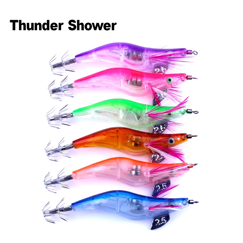 ThunderShower 6 шт. рыболовные приманки Светодиодный 3D искусственных приманок