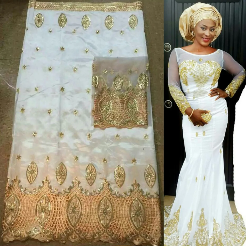 Buy Wholesale White lace fabric indian design african sequins