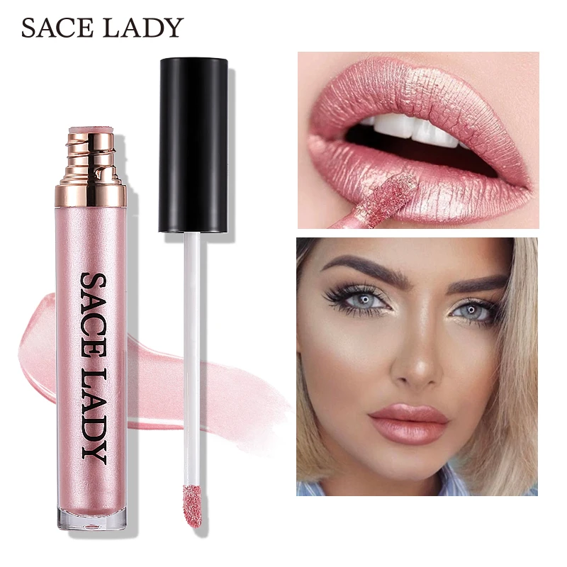 

SACE LADY Metal Lipstick Waterproof Matte Makeup Liquid Lip Gloss Tint Long Lasting Lipgloss Glitter Paint Make Up Cosmetic