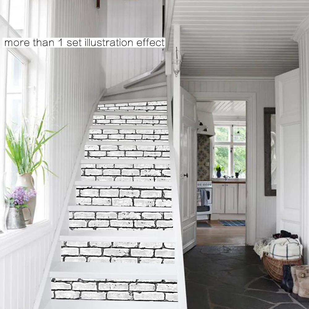 

White Corridor Stairs Sticker DIY Renovation Waterproof Decorative Staircase