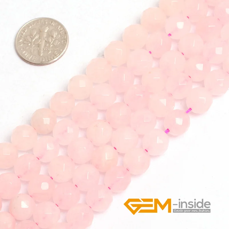 Rose Quartz Beads 10mm Faceted  Beads Natural Stone Rose Quart - 8mm 10mm  12mm Round - Aliexpress