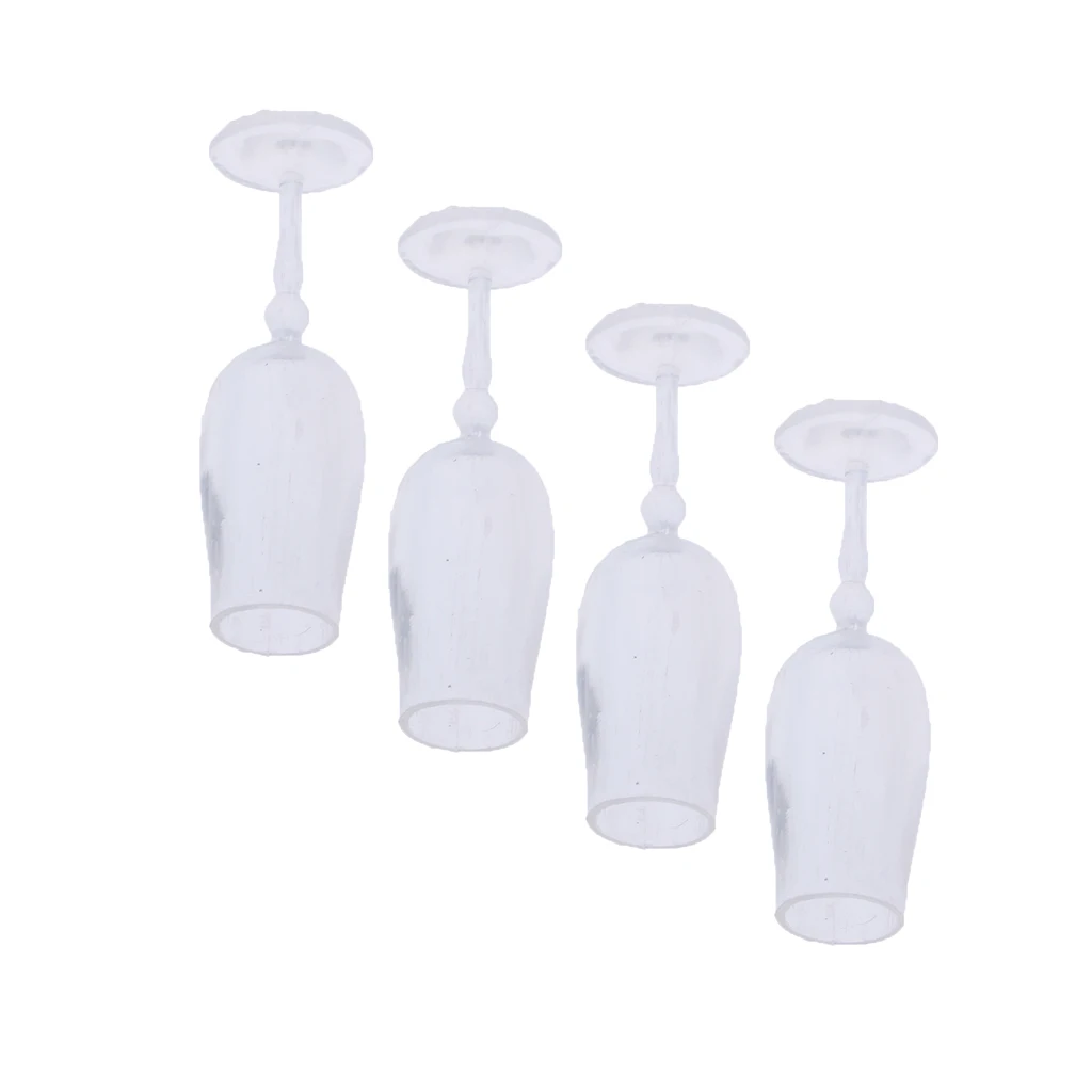 Dollhouse Goblets (4pcs), Mini Wine Glasses, Juice Cups Mugs for 1:12 Dolls House Furnishings Decor Kits
