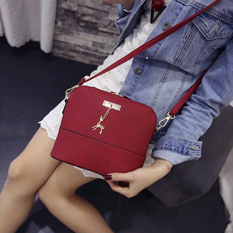 

Women Messenger Bags zipper mini Bag With deer toy zipper Shell Shape Bag Women Shoulder Bags Ladies zipper small handbag