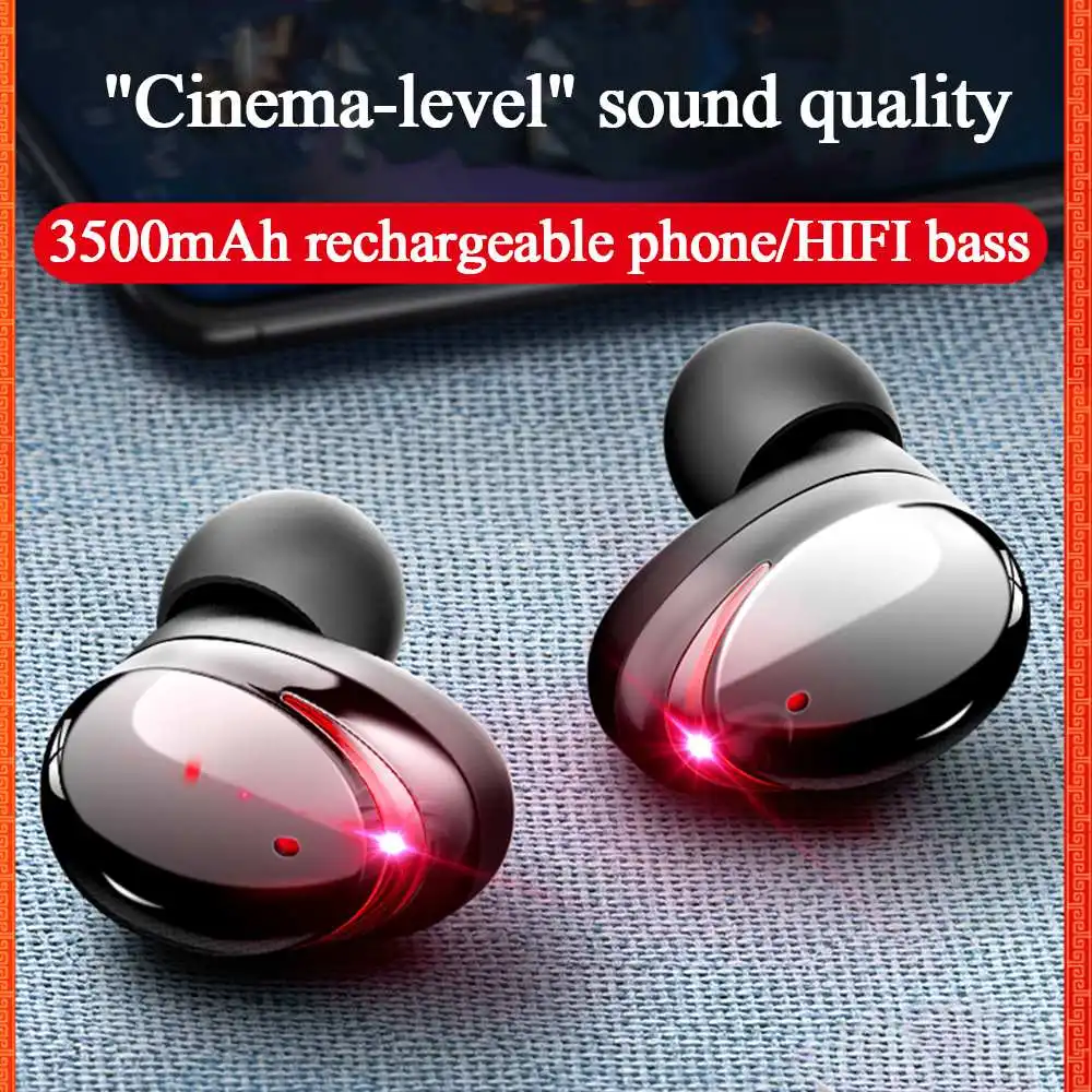 LEORY Wireless bluetooth 5.0 3000mAh Earphone HiFi Noise Cancelling Bilateral Call IPX6 Waterproof Smart Touch