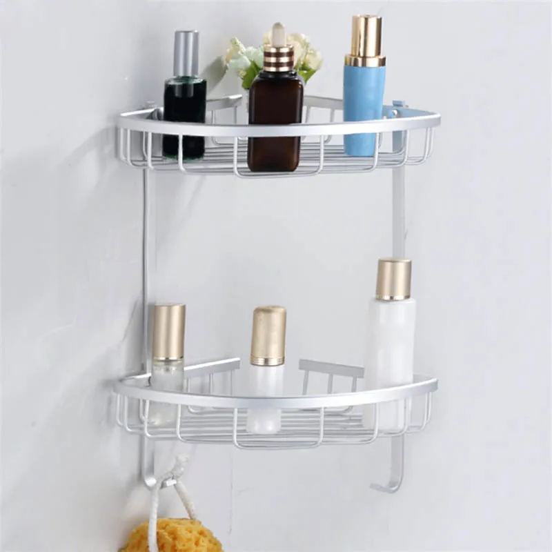 الحمام المطبخ الثلاثي الألومنيوم جدار جبل رف دش تخزين الرف سلة جديد الحمام المطبخ الثلاثي الألومنيوم جدار جبل رف دش تخزين الرف سلة جديد